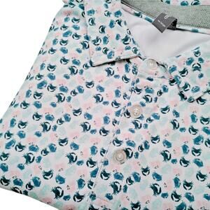 Anderson Ord All over Crabs Blue Pink Golf Polo Amelia Island Men's XX-Large 2X